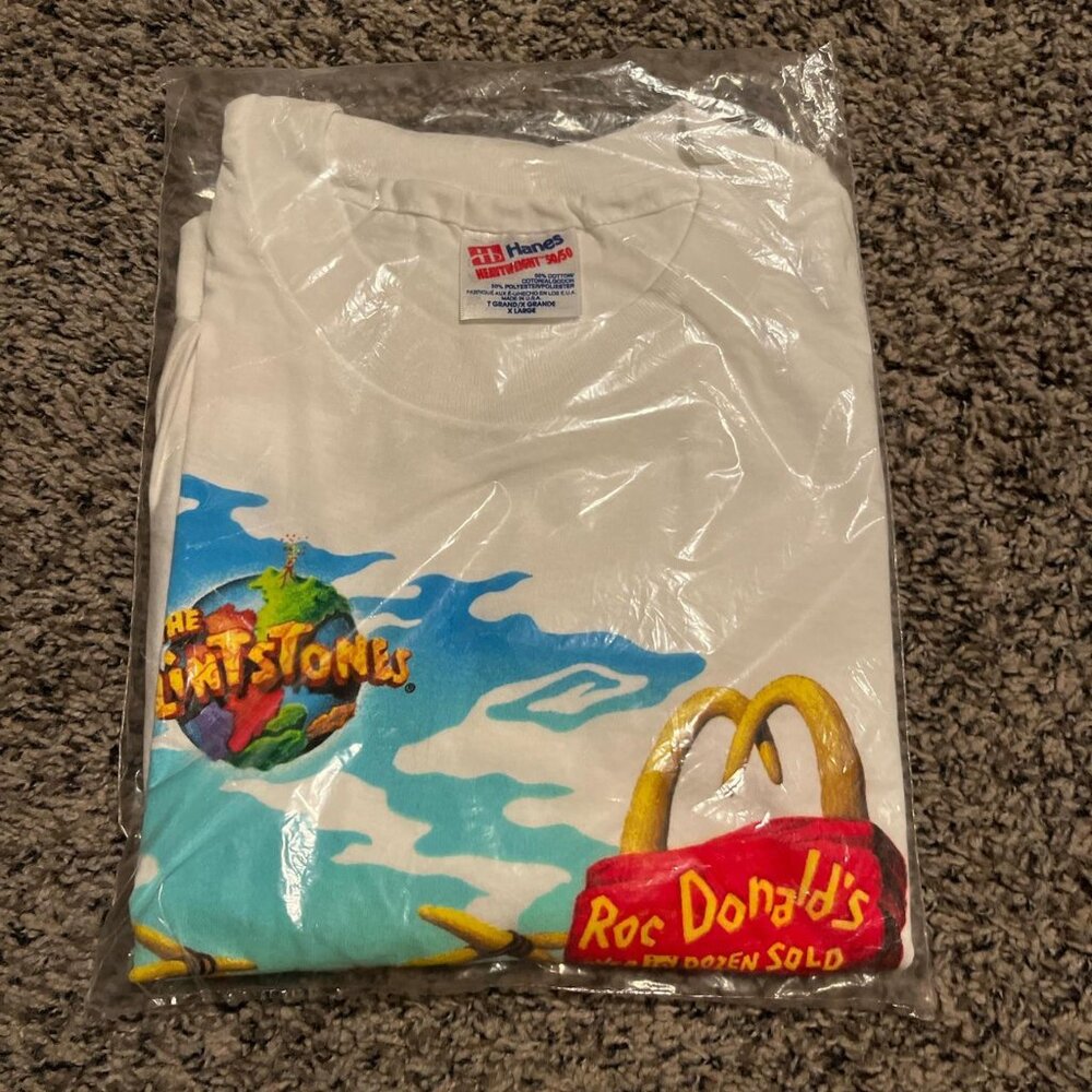 Vintage 90s McDonald’s Flintstones White Promo Graphic Tee